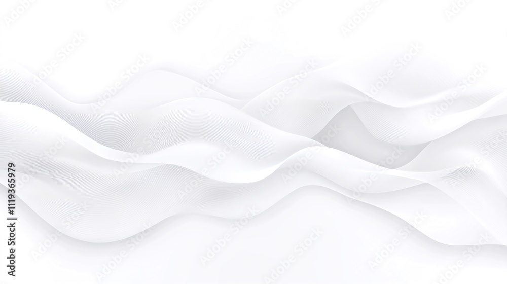 Fototapeta premium Abstract white wavy background. Generative ai