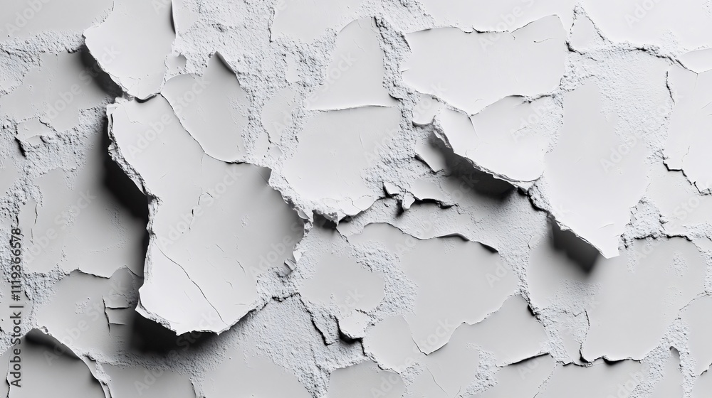 Close-up of cracked, white textured surface. Generative ai Close-up of cracked, white textured surface. Generative ai