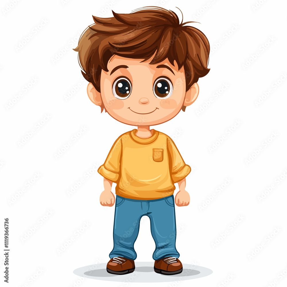 Smiling Little Boy on White Background Vector Illustration Smiling Little Boy on White Background Vector Illustration
