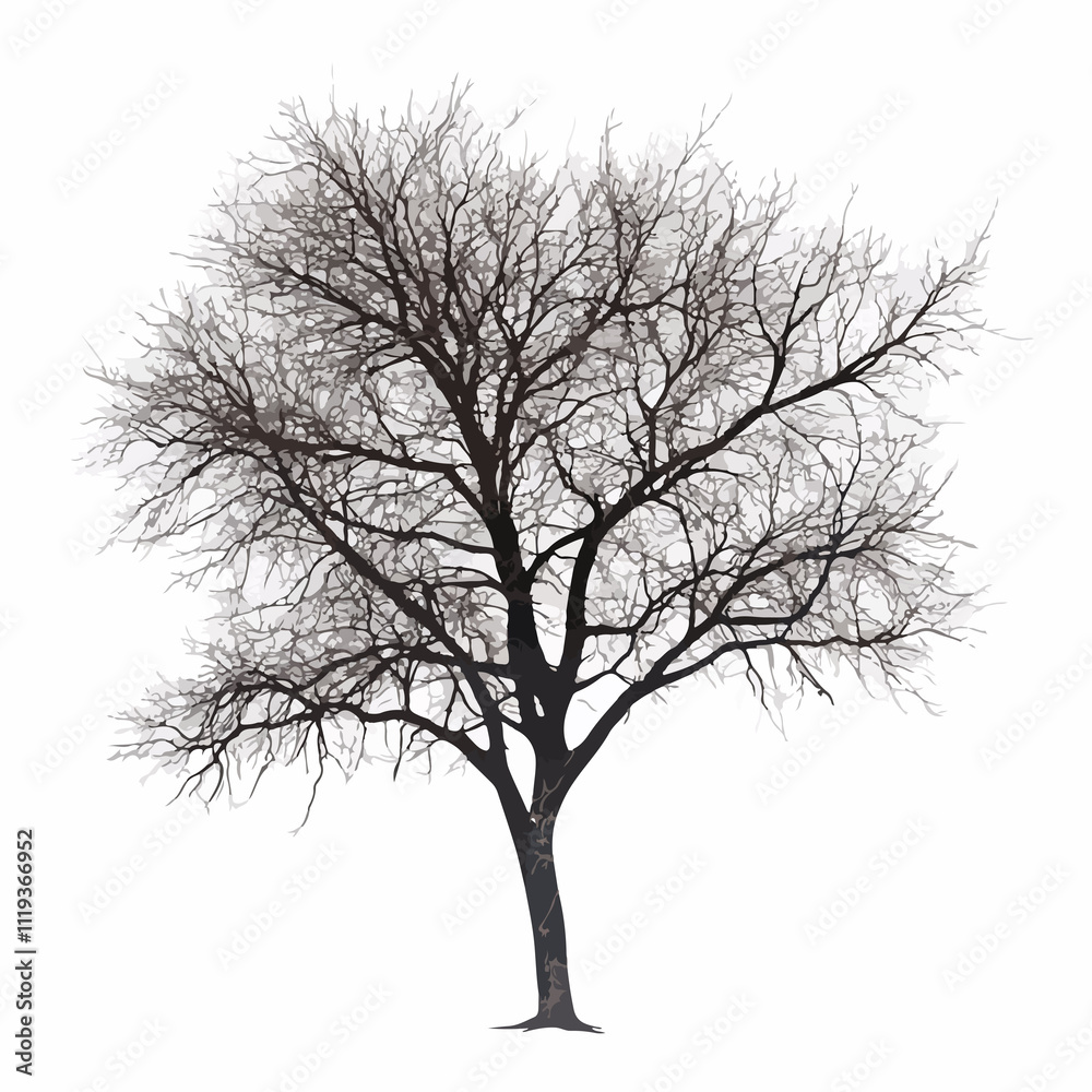 Stylized Vector Tree on White Background Stylized Vector Tree on White Background