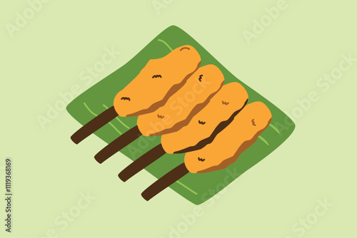 Indonesian Grilled Fish Satay (Sate Lilit). A unique Indonesian satay made with minced fish, spices, and coconut, grilled on skewers.