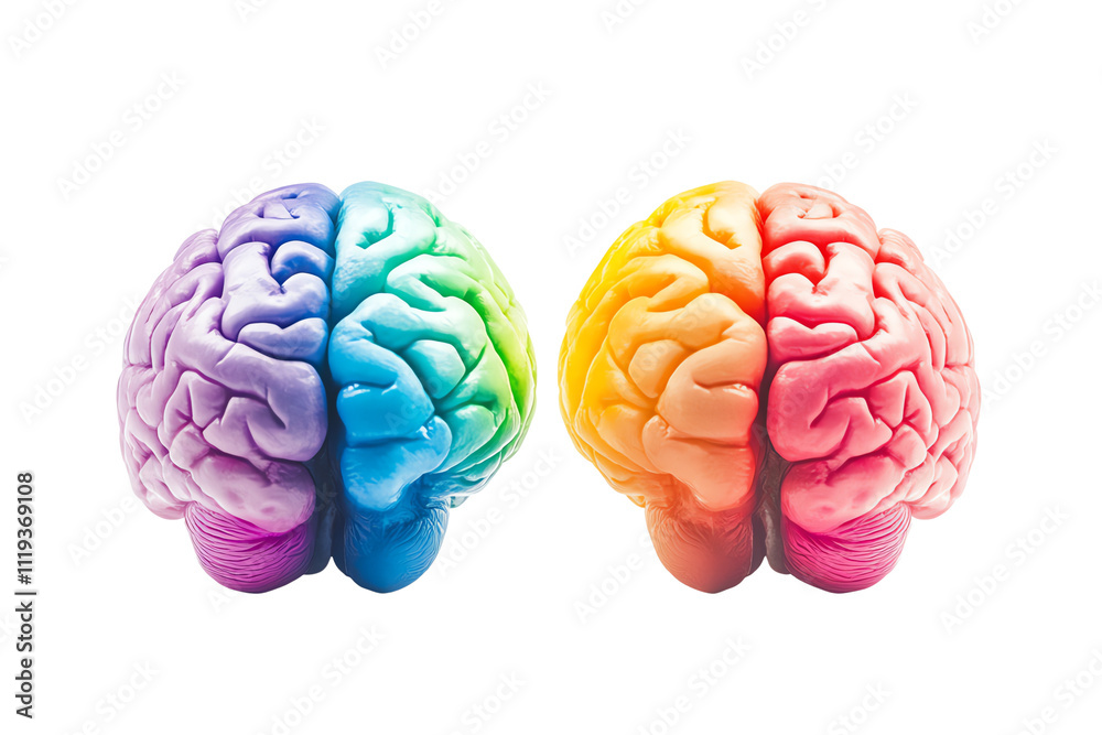 A vivid illustration of two human brains, showcasing vibrant colors in a stunning visual representation of cognitive diversity and creativity. A vivid illustration of two human brains, showcasing vibrant colors in a stunning visual representation of cognitive diversity and creativity.