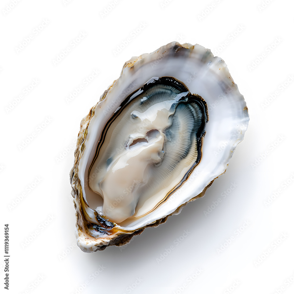 Oyster top view isolated on white background Oyster top view isolated on white background