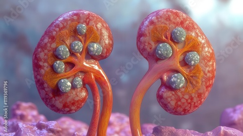 Understanding kidney stones causes symptoms and treatments in human anatomy medical illustration clinical environment educational perspective