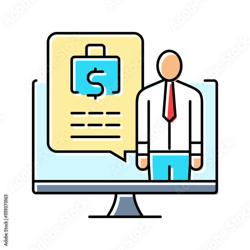 financial advisor budget planning color icon vector. financial advisor budget planning sign. isolated symbol illustration