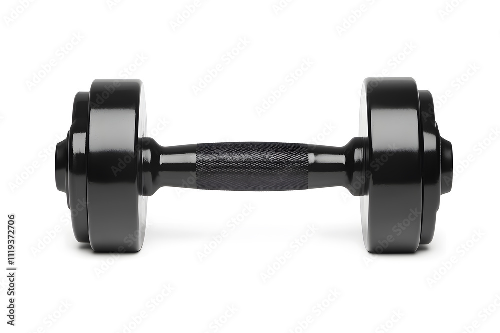 Steel black gym dumbbell isolated on white background Steel black gym dumbbell isolated on white background