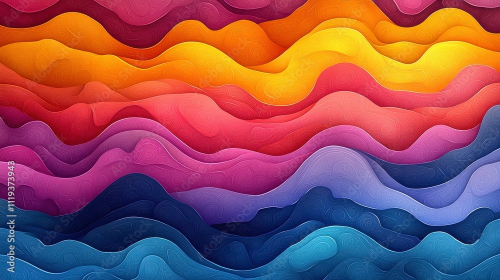 Abstract Colorful Layered Waves Graphic Design Abstract Colorful Layered Waves Graphic Design