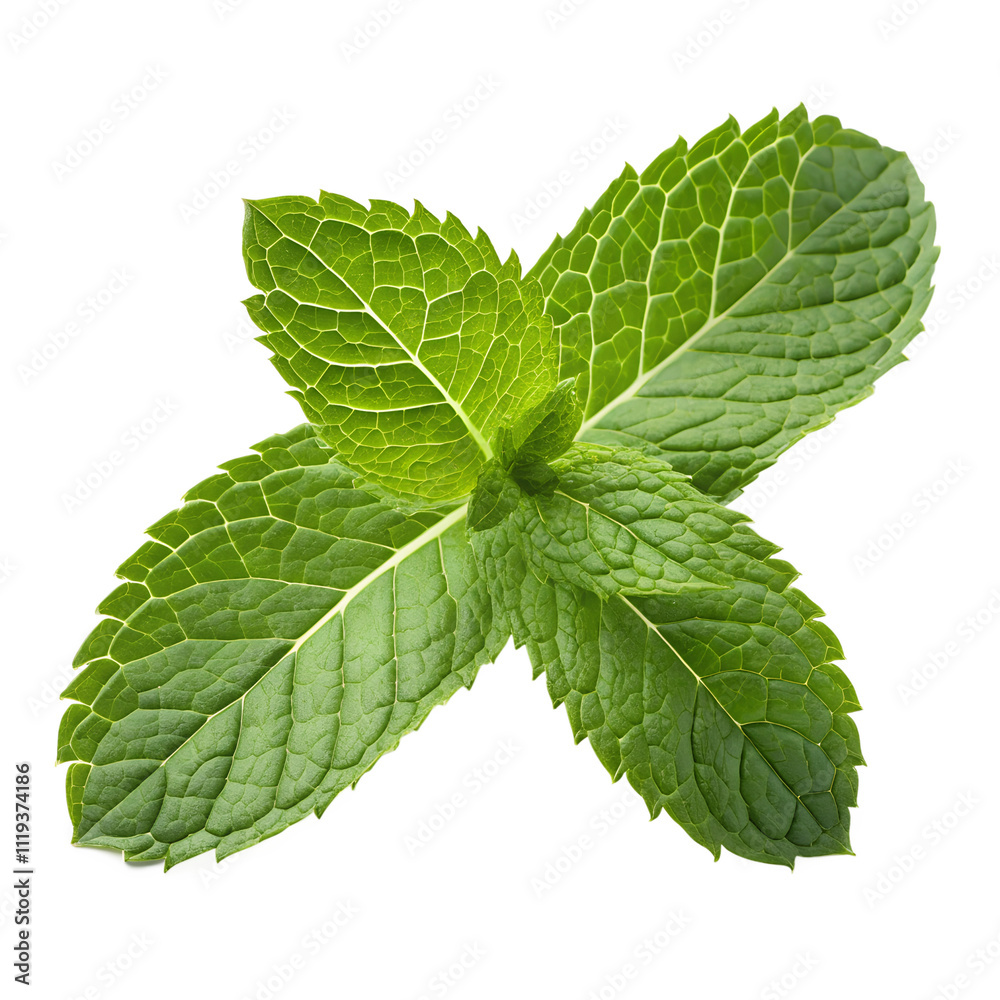 top view of Spearmint isolated on a transparent background top view of Spearmint isolated on a transparent background