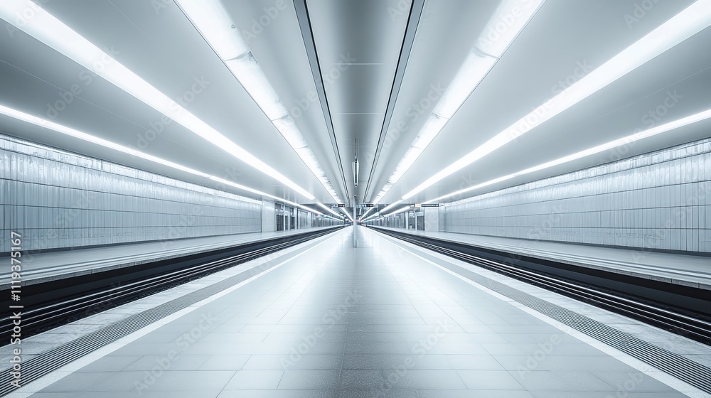 Bright white minimalist style high-speed train station
