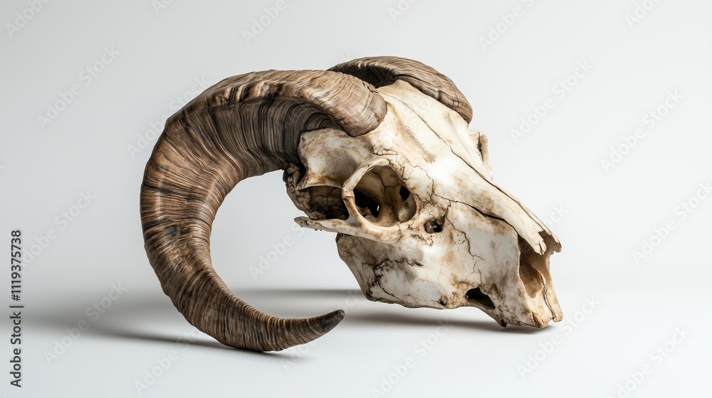 A ram's skull on a white background, isolated A ram's skull on a white background, isolated