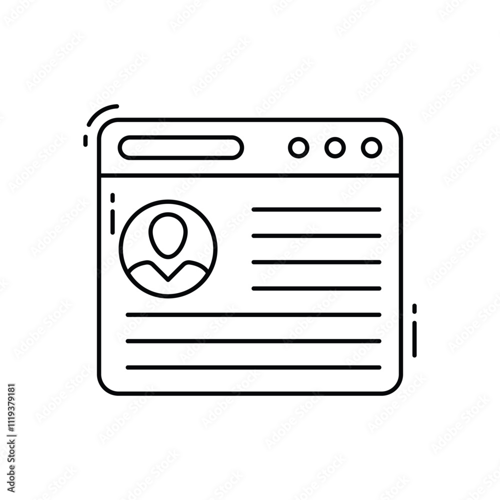 Online resume vector icon Online resume vector icon