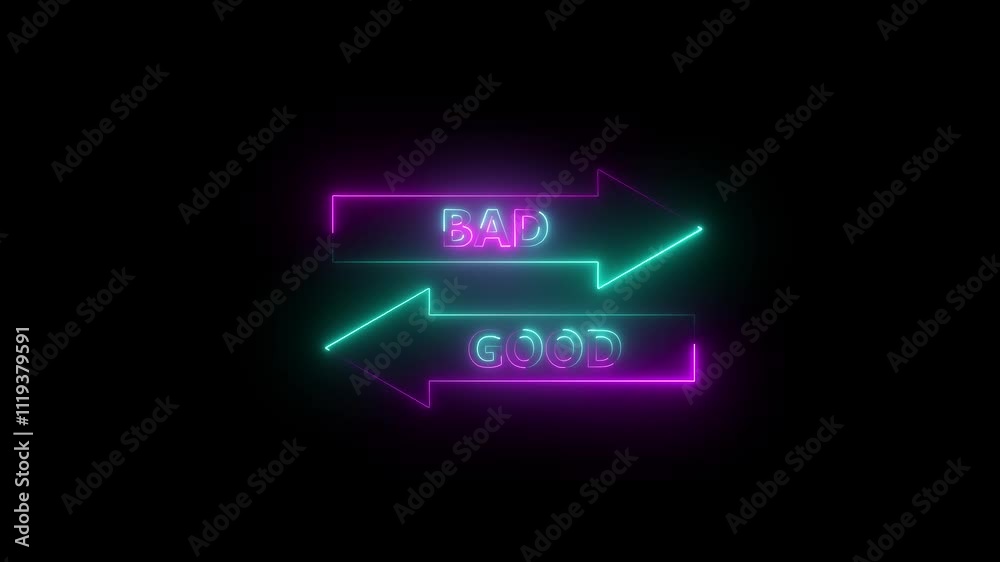 neon glowing arrow night neon arrow café neon street direction animation.