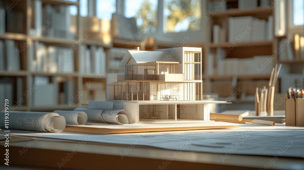 The Architectural Model on Table The Architectural Model on Table