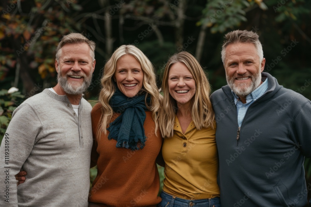 Portrait of a group of senior friends standing together in the park. Portrait of a group of senior friends standing together in the park.