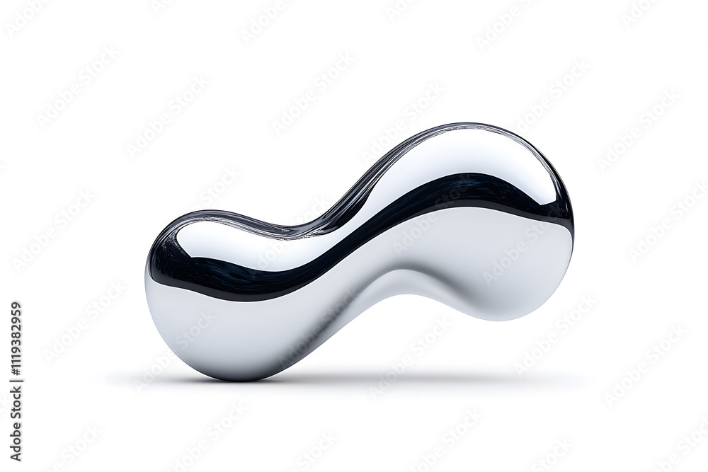3d Abstract chrome metal glossy dynamic form shape isolated on white background 3d Abstract chrome metal glossy dynamic form shape isolated on white background