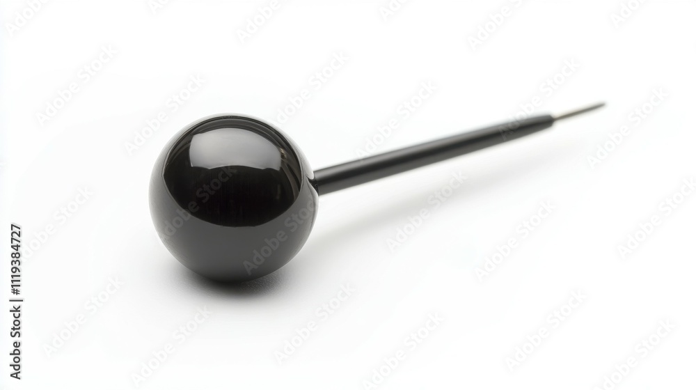 Isolated black pushpin on white background Isolated black pushpin on white background