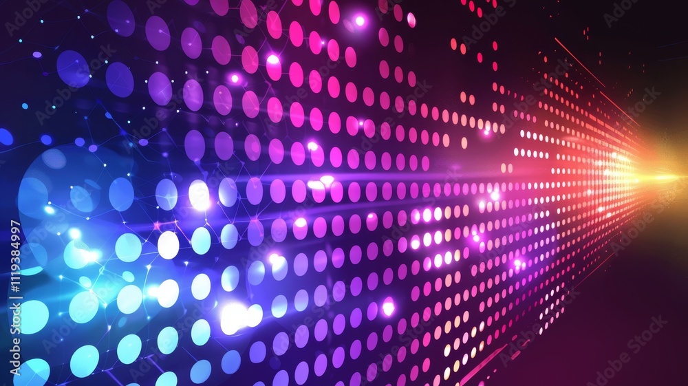 Vibrant Abstract Light Pattern with Dots and Rays in Motion Vibrant Abstract Light Pattern with Dots and Rays in Motion