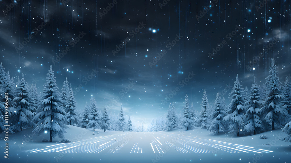 Cyber winter background, copy space for text Cyber winter background, copy space for text