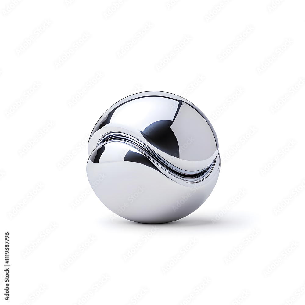 3d Abstract chrome metal glossy form sphere shape with organic dynamic lines and angles isolated on white background 3d Abstract chrome metal glossy form sphere shape with organic dynamic lines and angles isolated on white background