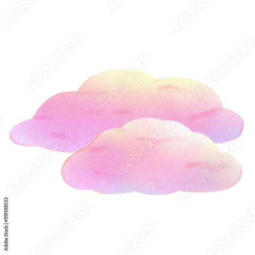 Vaporwave coulds Retro style 90s 80s clipart isolated illustration hand drawn