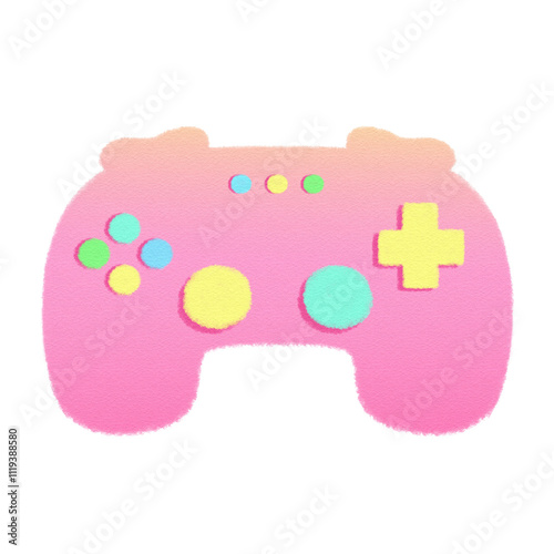 Vaporwave Pink Joy control Joy game Retro style 90s 80s clipart isolated illustration hand drawn