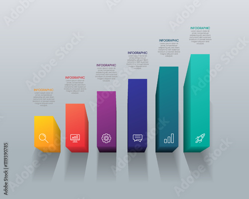 3D Infographic Bar Chart Template