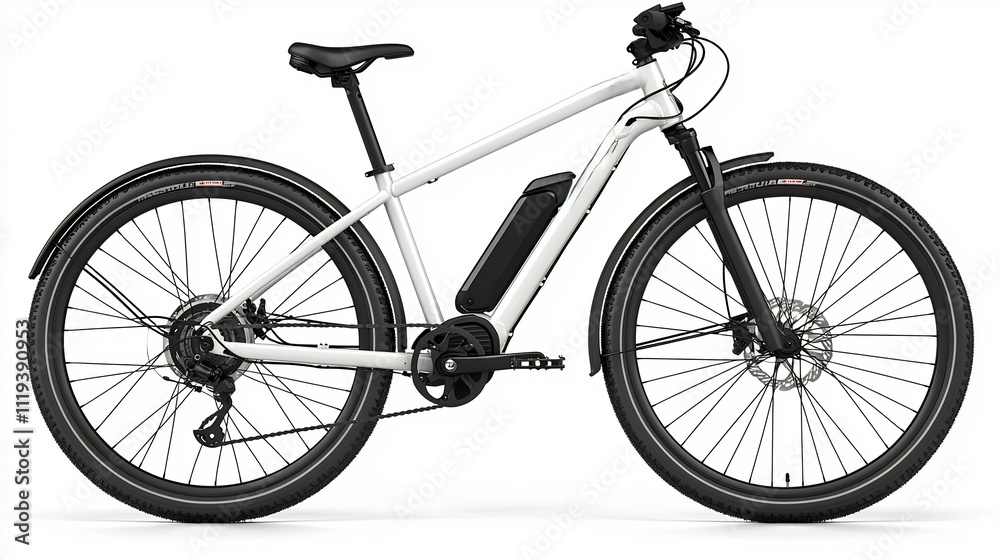 Fototapeta premium Isolated electric bicycle white background
