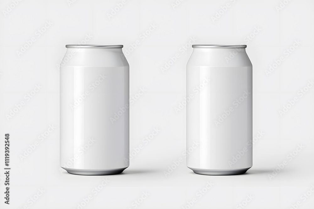 Aluminum white can mockup 500 ml, isolated on white background Aluminum white can mockup 500 ml, isolated on white background