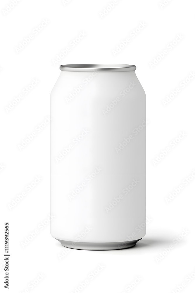 Aluminum white can mockup 500 ml, isolated on white background Aluminum white can mockup 500 ml, isolated on white background
