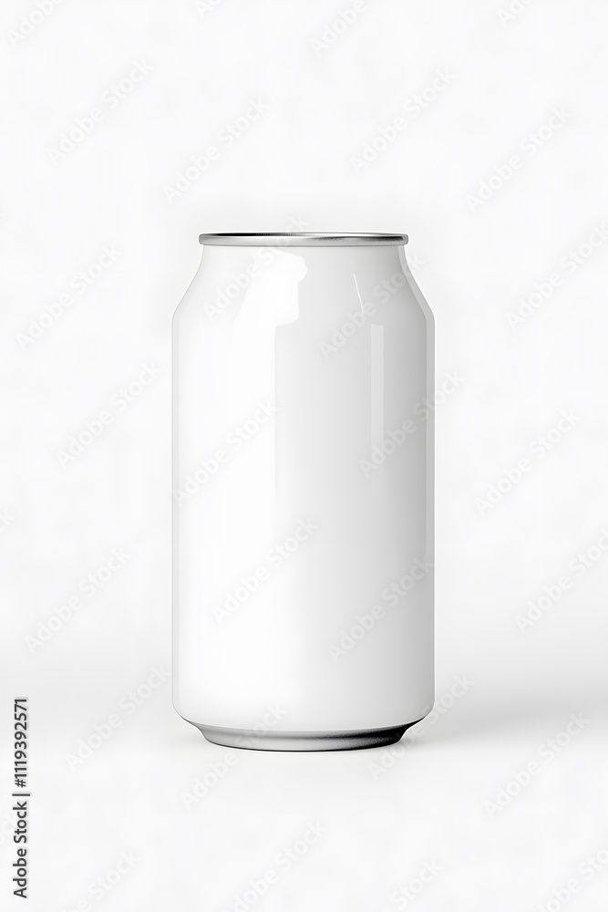 Aluminum white can mockup 500 ml, isolated on white background Aluminum white can mockup 500 ml, isolated on white background