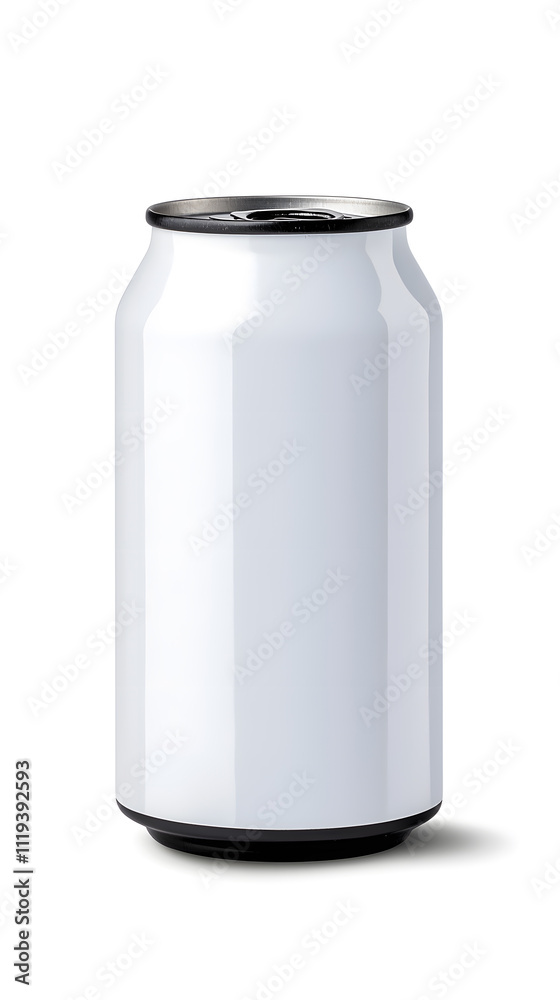 Aluminum white can mockup 500 ml, isolated on white background Aluminum white can mockup 500 ml, isolated on white background