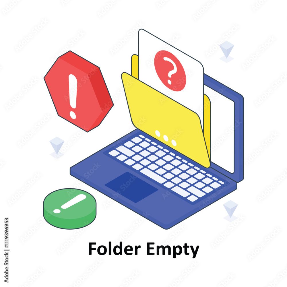 Folder Empty isometric Colored illustration. EPS File stock illustration Folder Empty isometric Colored illustration. EPS File stock illustration