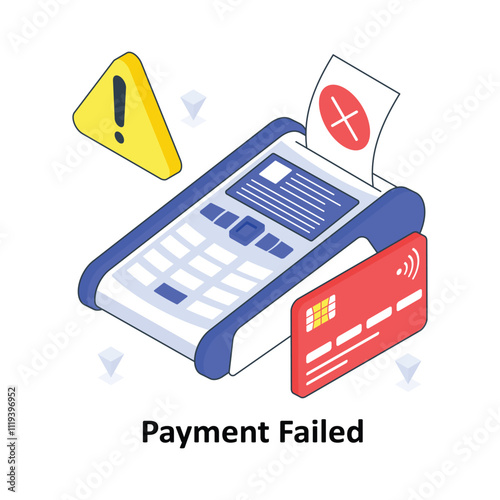 Payment Failed isometric Colored illustration. EPS File stock illustration