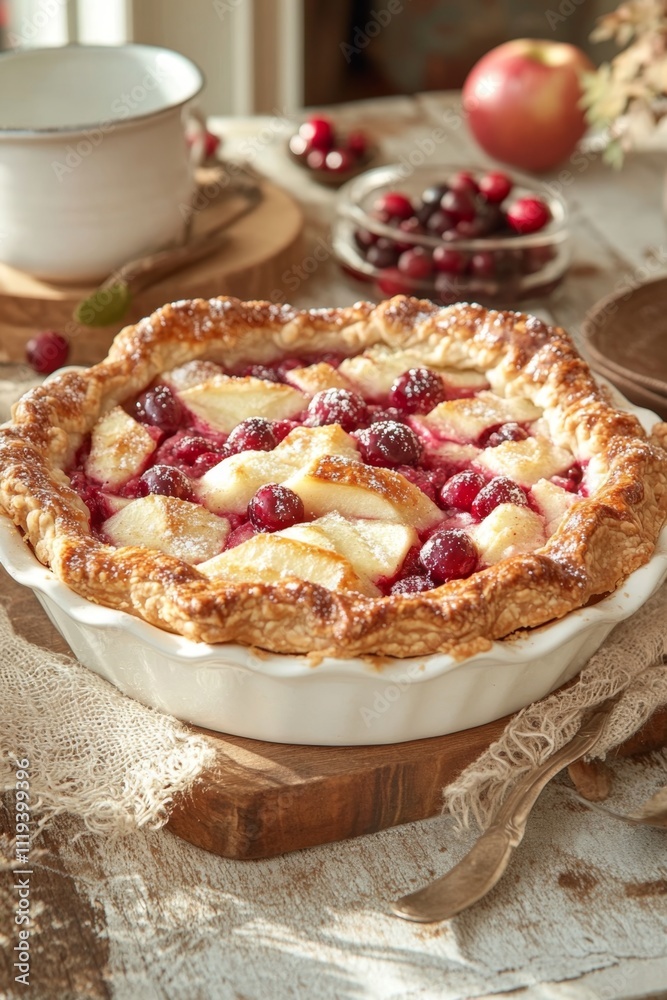 Delicious homemade cherry pie with golden crust and fresh ingredients Delicious homemade cherry pie with golden crust and fresh ingredients