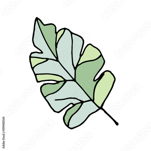 A single leaf. Digital illustration. Design of covers, postcards, invitations, things