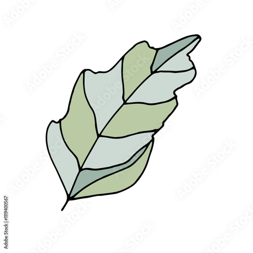 A single leaf. Digital illustration. Design of covers, postcards, invitations, things