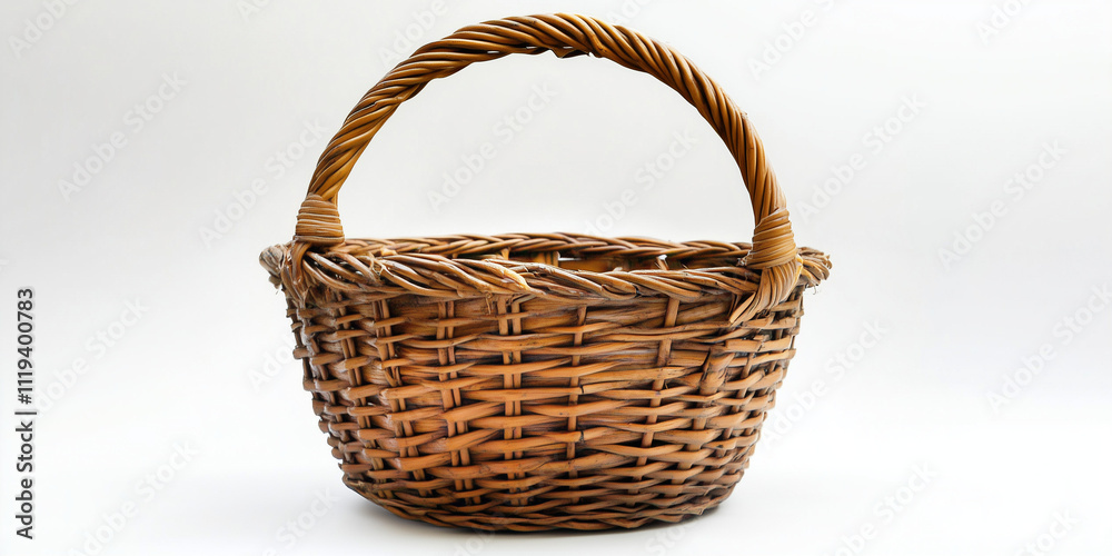 Obraz premium wicker basket isolated on white