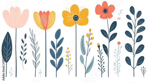 stylized floral designs a collection of hand-drawn and minimalist illustrations