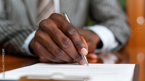 Close-up of business executives signing an international cooperation agreement, symbolizing cross-border cooperation that defines the growth strategy of a multinational company.