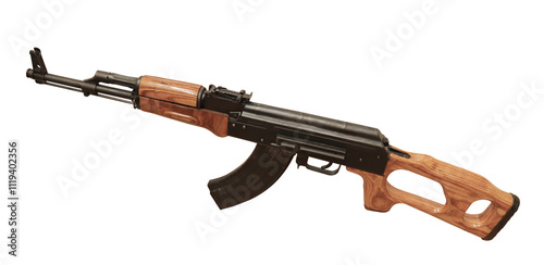 ak 47 rifle isolated on white