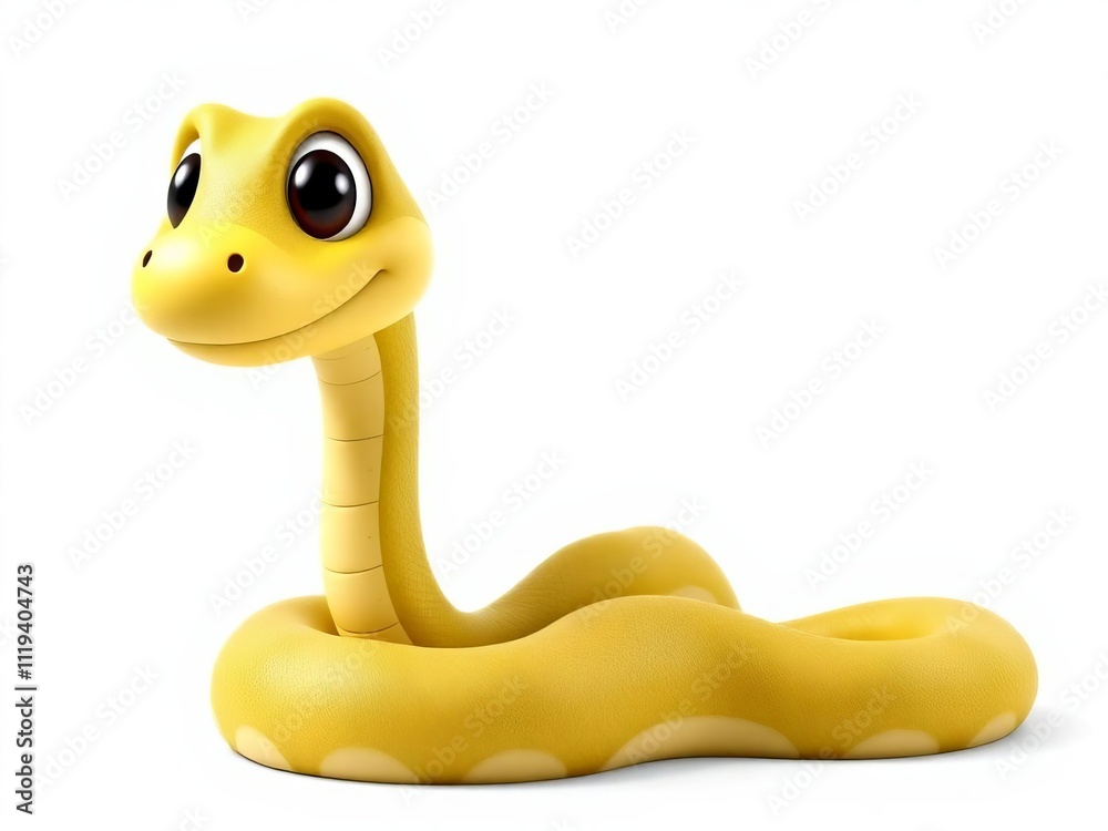 Fototapeta premium A cute snake with a big smile on its face