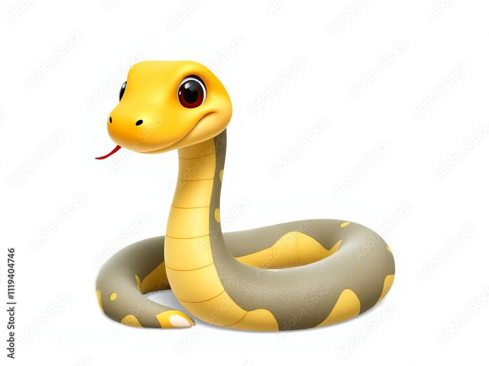 Fototapeta premium A cute snake with a big smile on its face