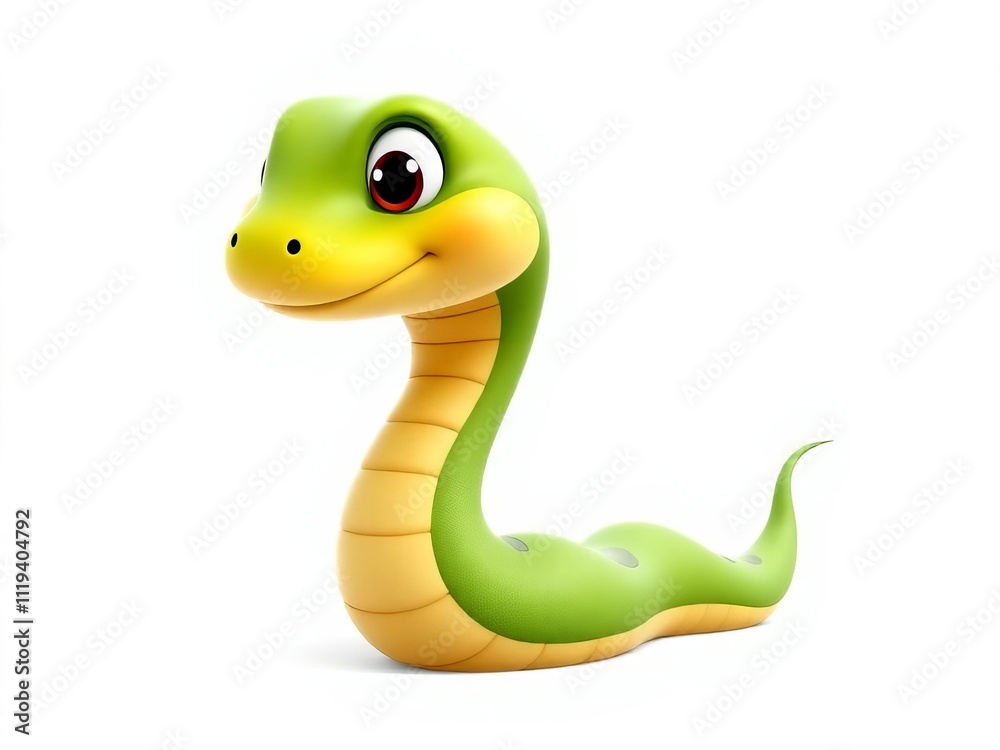 Fototapeta premium A cute snake with a big smile on its face