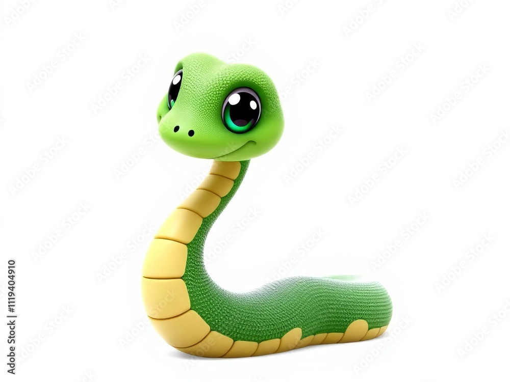 Fototapeta premium A cute snake with a big smile on its face