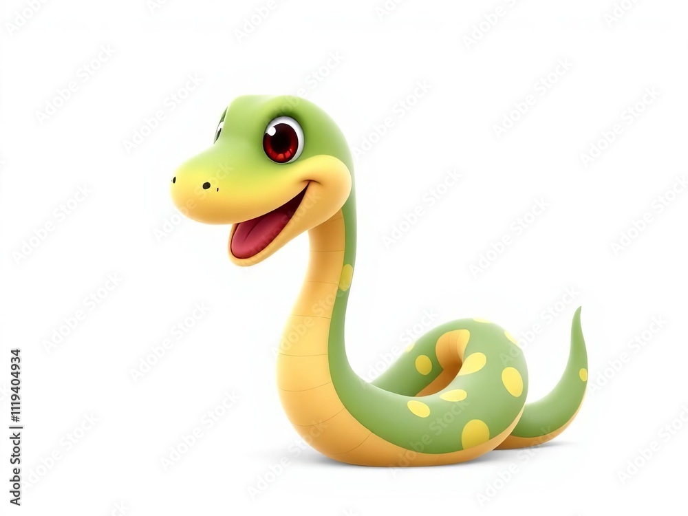Fototapeta premium A cute snake with a big smile on its face