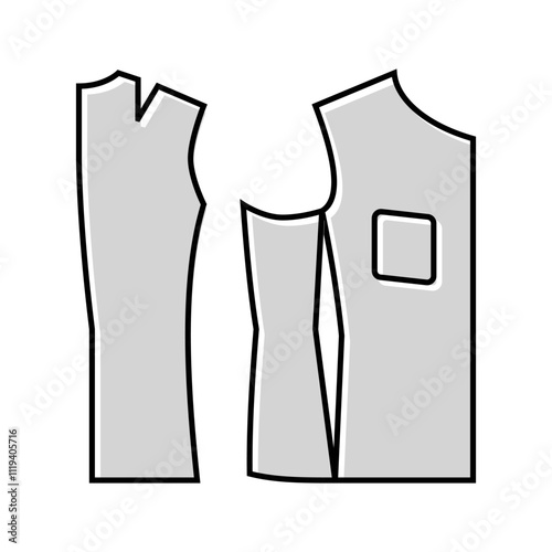 sewing pattern dressmaking fashion color icon vector. sewing pattern dressmaking fashion sign. isolated symbol illustration