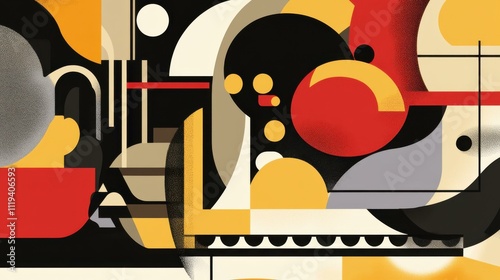 Abstract Geometric Shapes in Bold Colors - Modern Art Print