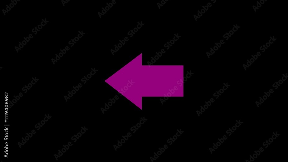 Left arrow icon on black background. Glowing direction arrow. Lightning direction icon. Left arrow icon on black background. Glowing direction arrow. Lightning direction icon.