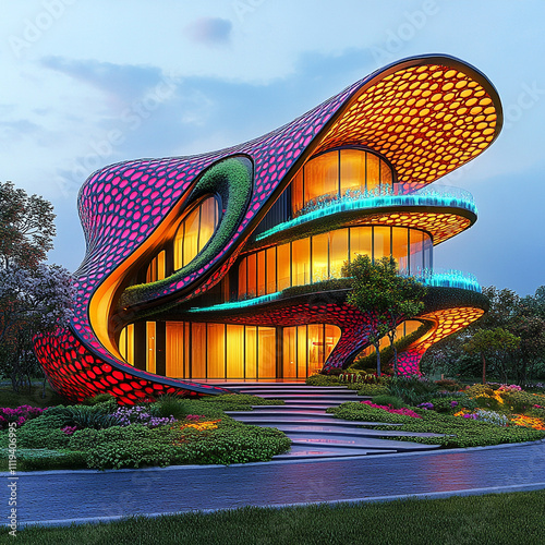 New modern home architecture with nature 