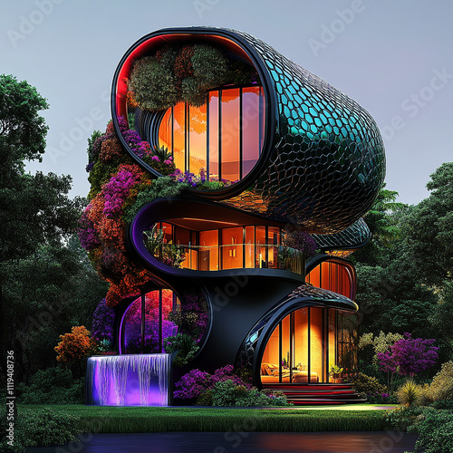 New modern home architecture with nature 